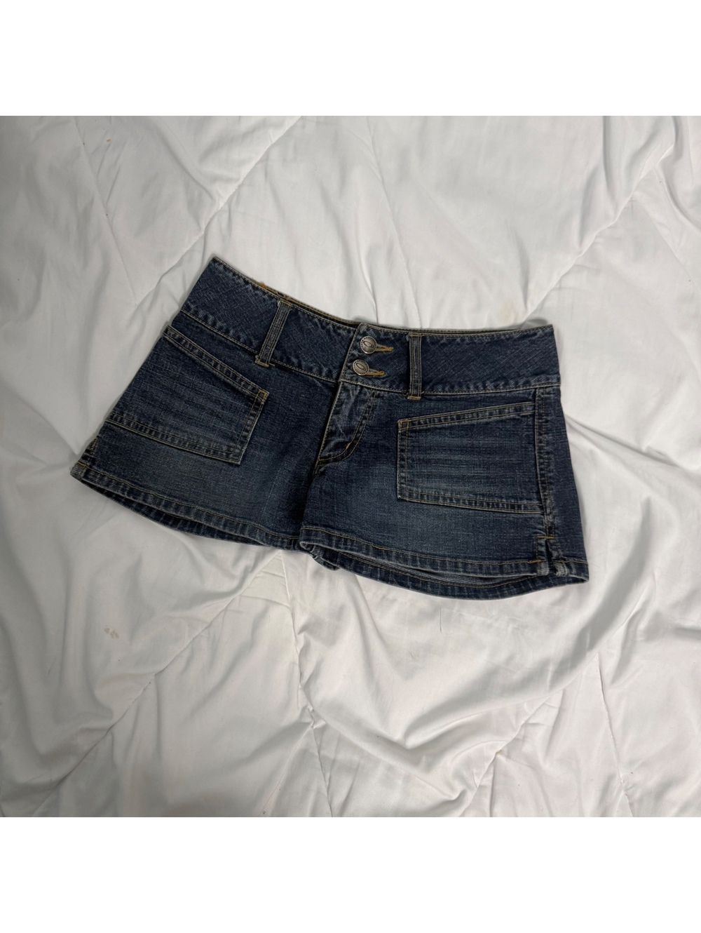 vintage y2k 2000s weather vane jeanswear dark blue jean shorts size 1
